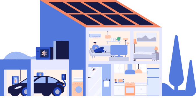 Modern house with solar panels installed on the roof, showcasing renewable energy solutions